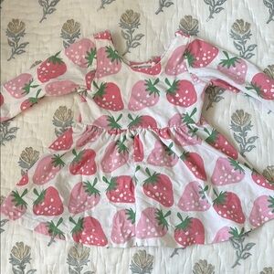 Strawberry Print Kids Dress
